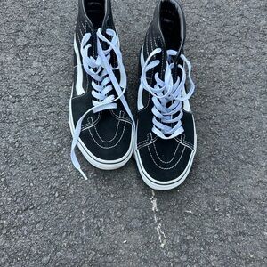 Vans Black and White Lace-Up Sneakers